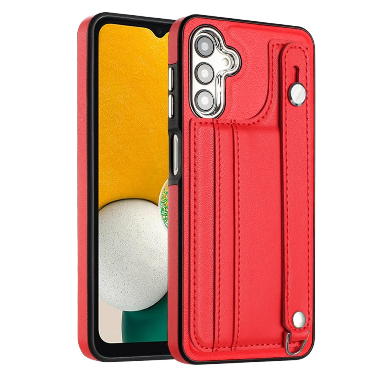 Shockproof Leather Phone Case with Wrist Strap, For Samsung Galaxy A04E / F04 / M04, For Samsung Galaxy A14 4G / A14 5G, For Samsung Galaxy A34 5G, For Samsung Galaxy A54 5G, For Samsung Galaxy S23 Ultra, For Samsung Galaxy S23, For Samsung Galaxy A04 ...