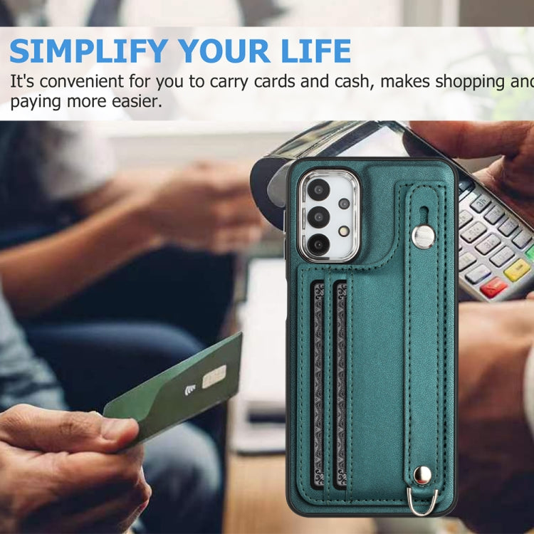 Shockproof Leather Phone Case with Wrist Strap, For Samsung Galaxy A23 4G / F23 5G / M23 5G, For Samsung Galaxy A53 5G, For Samsung Galaxy A73 5G, For Samsung Galaxy A33 5G, For Samsung Galaxy A13 4G, For Samsung Galaxy S22 Ultra 5G��������������������...