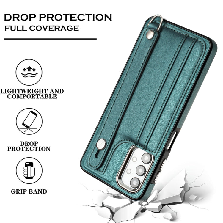 Shockproof Leather Phone Case with Wrist Strap, For Samsung Galaxy A23 4G / F23 5G / M23 5G, For Samsung Galaxy A53 5G, For Samsung Galaxy A73 5G, For Samsung Galaxy A33 5G, For Samsung Galaxy A13 4G, For Samsung Galaxy S22 Ultra 5G��������������������...