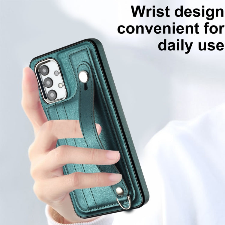 Shockproof Leather Phone Case with Wrist Strap, For Samsung Galaxy A23 4G / F23 5G / M23 5G, For Samsung Galaxy A53 5G, For Samsung Galaxy A73 5G, For Samsung Galaxy A33 5G, For Samsung Galaxy A13 4G, For Samsung Galaxy S22 Ultra 5G��������������������...