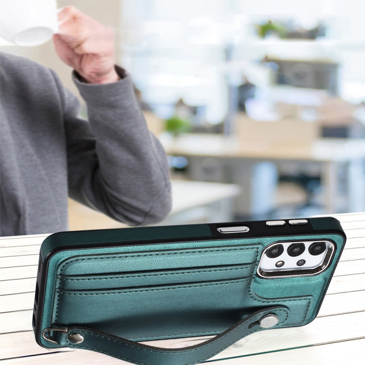 Shockproof Leather Phone Case with Wrist Strap, For Samsung Galaxy A23 4G / F23 5G / M23 5G, For Samsung Galaxy A53 5G, For Samsung Galaxy A73 5G, For Samsung Galaxy A33 5G, For Samsung Galaxy A13 4G, For Samsung Galaxy S22 Ultra 5G��������������������...