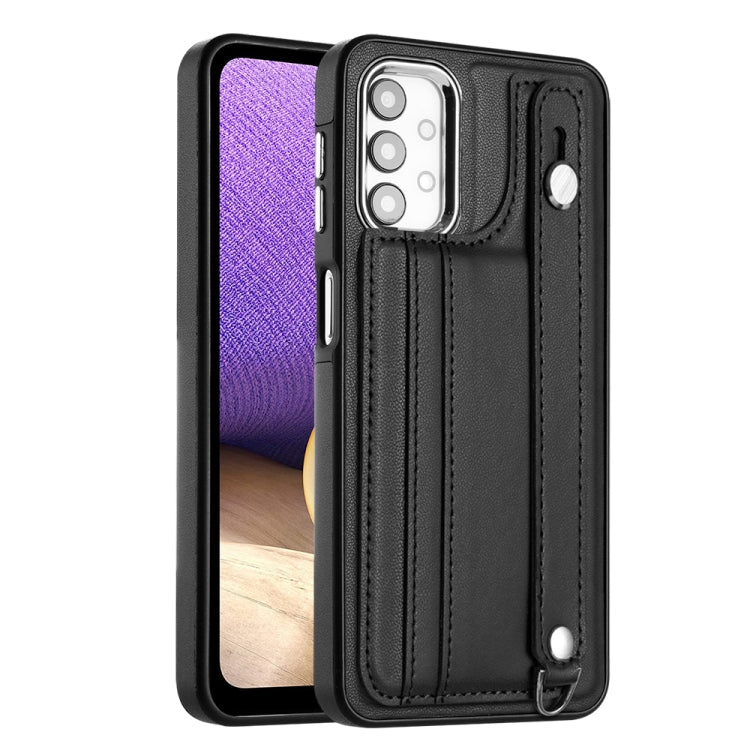 Shockproof Leather Phone Case with Wrist Strap, For Samsung Galaxy A23 4G / F23 5G / M23 5G, For Samsung Galaxy A53 5G, For Samsung Galaxy A73 5G, For Samsung Galaxy A33 5G, For Samsung Galaxy A13 4G, For Samsung Galaxy S22 Ultra 5G��������������������...