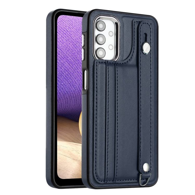 Shockproof Leather Phone Case with Wrist Strap, For Samsung Galaxy A23 4G / F23 5G / M23 5G, For Samsung Galaxy A53 5G, For Samsung Galaxy A73 5G, For Samsung Galaxy A33 5G, For Samsung Galaxy A13 4G, For Samsung Galaxy S22 Ultra 5G��������������������...