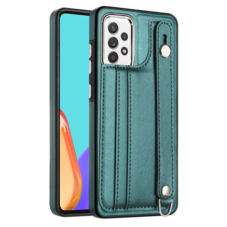 Shockproof Leather Phone Case with Wrist Strap, For Samsung Galaxy A23 4G / F23 5G / M23 5G, For Samsung Galaxy A53 5G, For Samsung Galaxy A73 5G, For Samsung Galaxy A33 5G, For Samsung Galaxy A13 4G, For Samsung Galaxy S22 Ultra 5G��������������������...