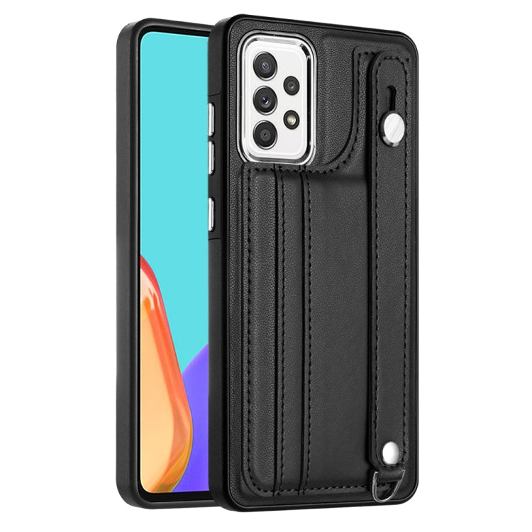 Shockproof Leather Phone Case with Wrist Strap, For Samsung Galaxy A23 4G / F23 5G / M23 5G, For Samsung Galaxy A53 5G, For Samsung Galaxy A73 5G, For Samsung Galaxy A33 5G, For Samsung Galaxy A13 4G, For Samsung Galaxy S22 Ultra 5G��������������������...
