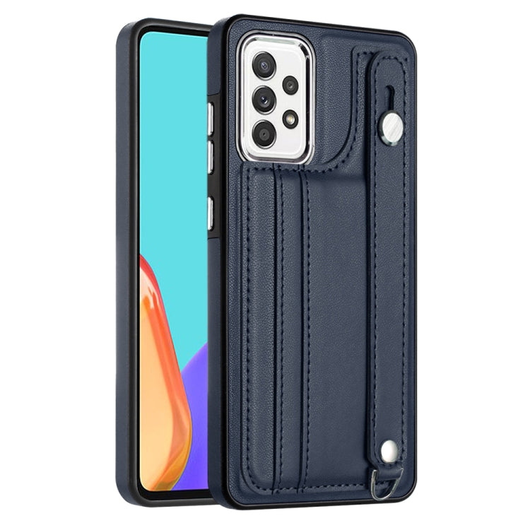 Shockproof Leather Phone Case with Wrist Strap, For Samsung Galaxy A23 4G / F23 5G / M23 5G, For Samsung Galaxy A53 5G, For Samsung Galaxy A73 5G, For Samsung Galaxy A33 5G, For Samsung Galaxy A13 4G, For Samsung Galaxy S22 Ultra 5G��������������������...