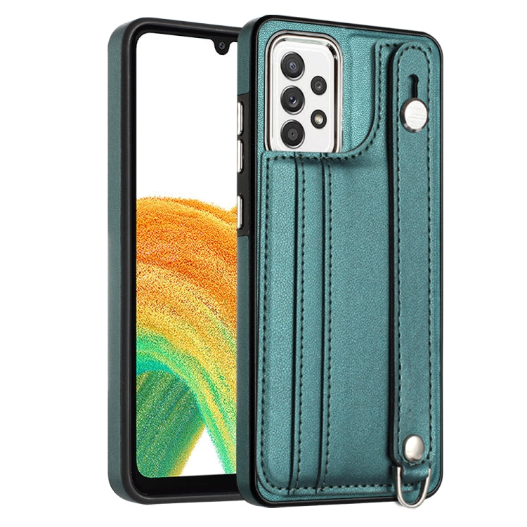 Shockproof Leather Phone Case with Wrist Strap, For Samsung Galaxy A23 4G / F23 5G / M23 5G, For Samsung Galaxy A53 5G, For Samsung Galaxy A73 5G, For Samsung Galaxy A33 5G, For Samsung Galaxy A13 4G, For Samsung Galaxy S22 Ultra 5G��������������������...
