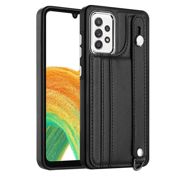 Shockproof Leather Phone Case with Wrist Strap, For Samsung Galaxy A23 4G / F23 5G / M23 5G, For Samsung Galaxy A53 5G, For Samsung Galaxy A73 5G, For Samsung Galaxy A33 5G, For Samsung Galaxy A13 4G, For Samsung Galaxy S22 Ultra 5G��������������������...