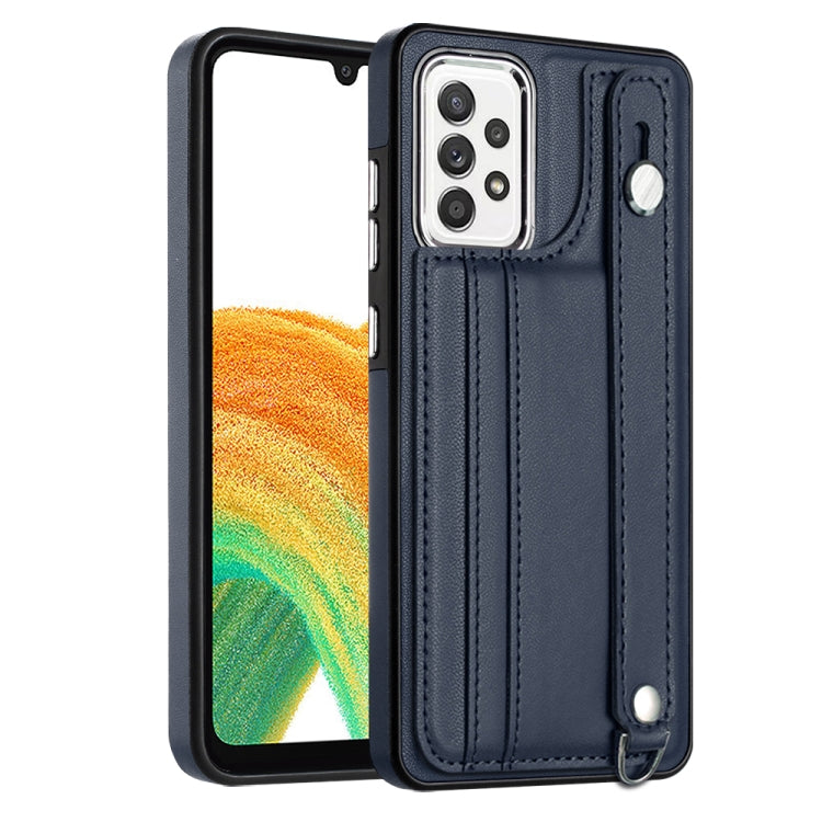 Shockproof Leather Phone Case with Wrist Strap, For Samsung Galaxy A23 4G / F23 5G / M23 5G, For Samsung Galaxy A53 5G, For Samsung Galaxy A73 5G, For Samsung Galaxy A33 5G, For Samsung Galaxy A13 4G, For Samsung Galaxy S22 Ultra 5G��������������������...