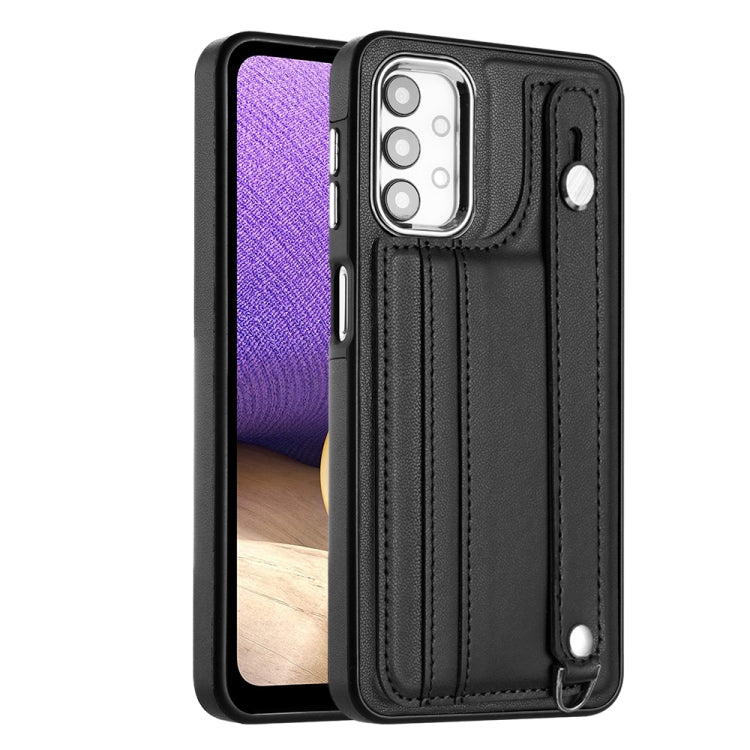 Shockproof Leather Phone Case with Wrist Strap, For Samsung Galaxy A23 4G / F23 5G / M23 5G, For Samsung Galaxy A53 5G, For Samsung Galaxy A73 5G, For Samsung Galaxy A33 5G, For Samsung Galaxy A13 4G, For Samsung Galaxy S22 Ultra 5G��������������������...