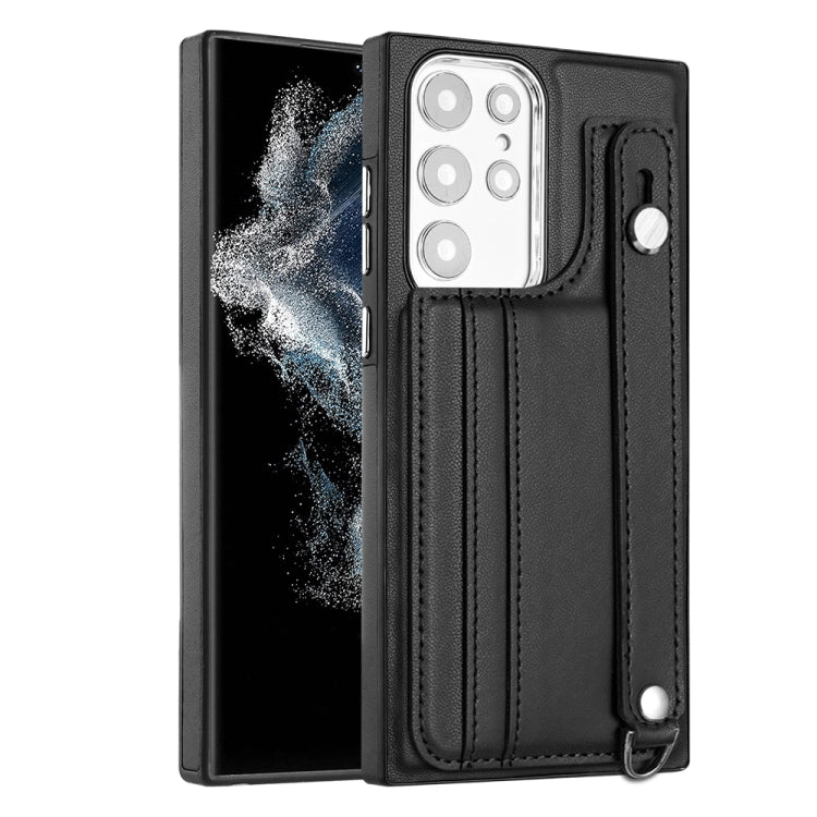 Shockproof Leather Phone Case with Wrist Strap, For Samsung Galaxy A23 4G / F23 5G / M23 5G, For Samsung Galaxy A53 5G, For Samsung Galaxy A73 5G, For Samsung Galaxy A33 5G, For Samsung Galaxy A13 4G, For Samsung Galaxy S22 Ultra 5G��������������������...
