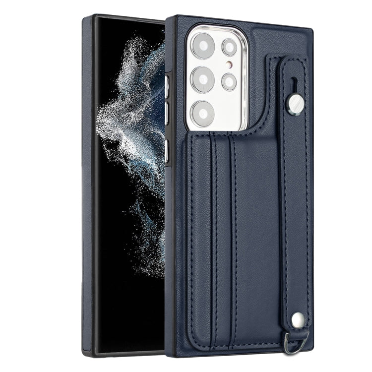 Shockproof Leather Phone Case with Wrist Strap, For Samsung Galaxy A23 4G / F23 5G / M23 5G, For Samsung Galaxy A53 5G, For Samsung Galaxy A73 5G, For Samsung Galaxy A33 5G, For Samsung Galaxy A13 4G, For Samsung Galaxy S22 Ultra 5G��������������������...