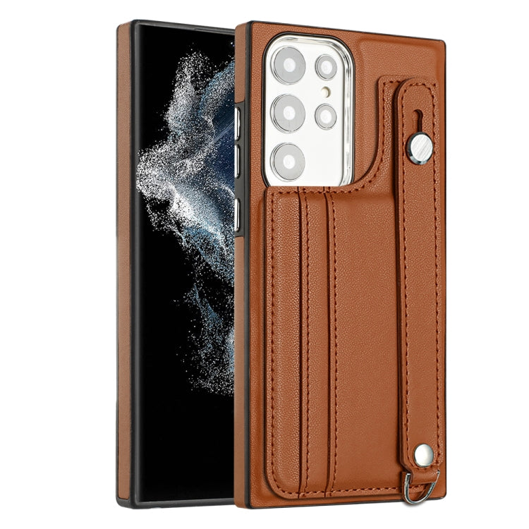 Shockproof Leather Phone Case with Wrist Strap, For Samsung Galaxy A23 4G / F23 5G / M23 5G, For Samsung Galaxy A53 5G, For Samsung Galaxy A73 5G, For Samsung Galaxy A33 5G, For Samsung Galaxy A13 4G, For Samsung Galaxy S22 Ultra 5G��������������������...