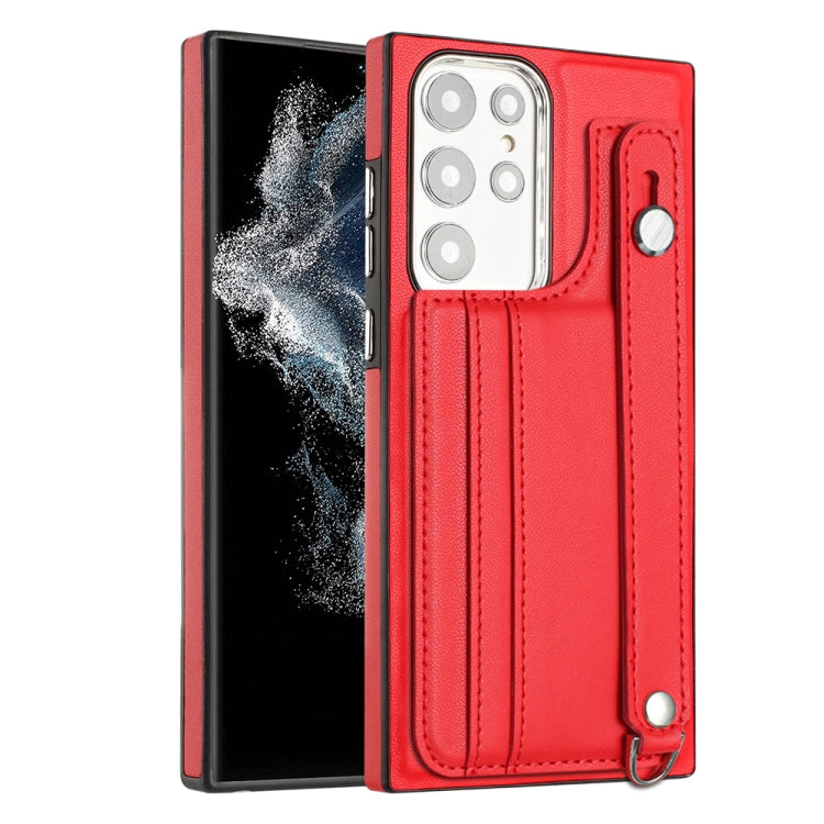 Shockproof Leather Phone Case with Wrist Strap, For Samsung Galaxy A23 4G / F23 5G / M23 5G, For Samsung Galaxy A53 5G, For Samsung Galaxy A73 5G, For Samsung Galaxy A33 5G, For Samsung Galaxy A13 4G, For Samsung Galaxy S22 Ultra 5G��������������������...