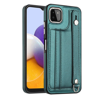 Shockproof Leather Phone Case with Wrist Strap, For Samsung Galaxy A22 5G, For Samsung Galaxy S21 FE 5G, For Samsung Galaxy A32 4G, For Samsung Galaxy A72 4G / A72 5G, For Samsung Galaxy A52 4G / A52 5G, For Samsung Galaxy A12 4G / M12�����������������...