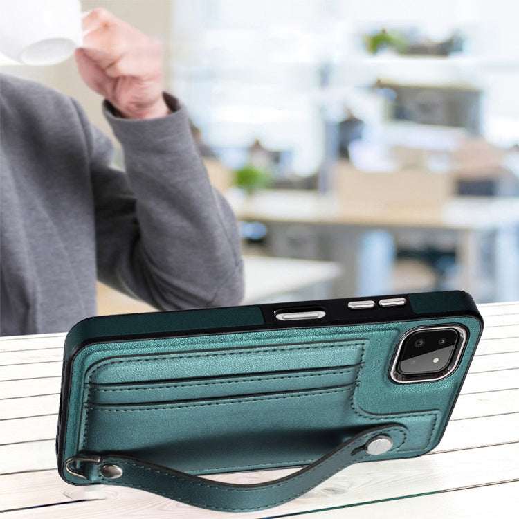 Shockproof Leather Phone Case with Wrist Strap, For Samsung Galaxy A22 5G, For Samsung Galaxy S21 FE 5G, For Samsung Galaxy A32 4G, For Samsung Galaxy A72 4G / A72 5G, For Samsung Galaxy A52 4G / A52 5G, For Samsung Galaxy A12 4G / M12�����������������...