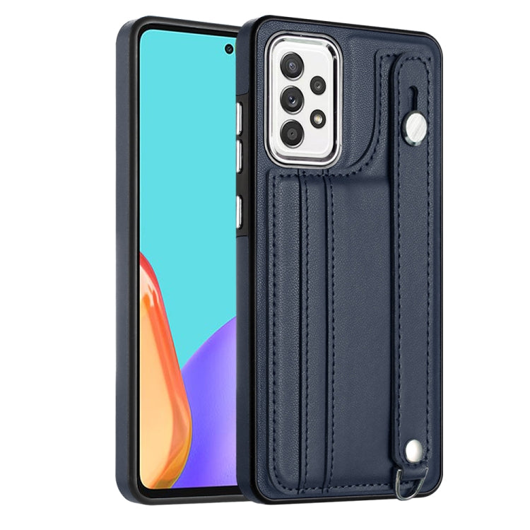 Shockproof Leather Phone Case with Wrist Strap, For Samsung Galaxy A22 5G, For Samsung Galaxy S21 FE 5G, For Samsung Galaxy A32 4G, For Samsung Galaxy A72 4G / A72 5G, For Samsung Galaxy A52 4G / A52 5G, For Samsung Galaxy A12 4G / M12�����������������...