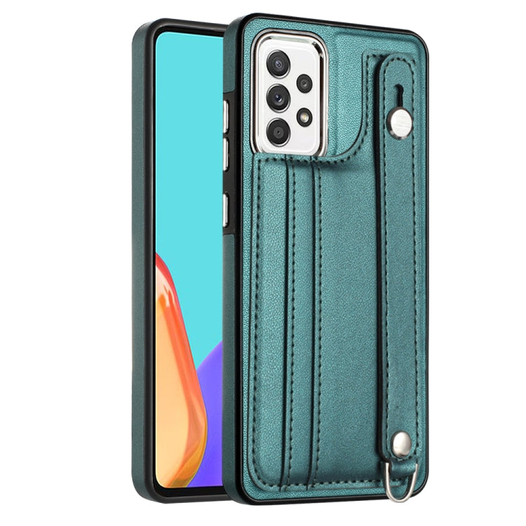 Shockproof Leather Phone Case with Wrist Strap, For Samsung Galaxy A22 5G, For Samsung Galaxy S21 FE 5G, For Samsung Galaxy A32 4G, For Samsung Galaxy A72 4G / A72 5G, For Samsung Galaxy A52 4G / A52 5G, For Samsung Galaxy A12 4G / M12�����������������...