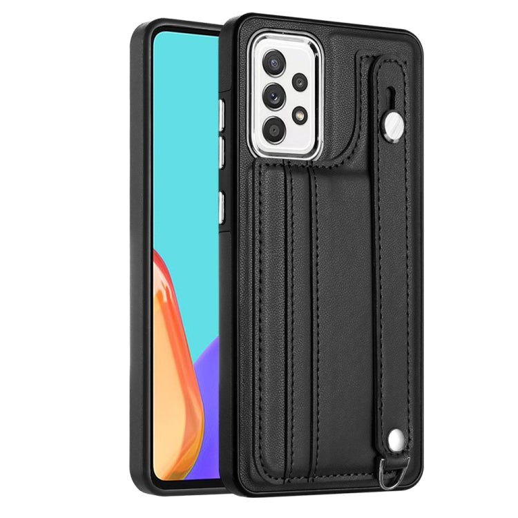 Shockproof Leather Phone Case with Wrist Strap, For Samsung Galaxy A22 5G, For Samsung Galaxy S21 FE 5G, For Samsung Galaxy A32 4G, For Samsung Galaxy A72 4G / A72 5G, For Samsung Galaxy A52 4G / A52 5G, For Samsung Galaxy A12 4G / M12�����������������...