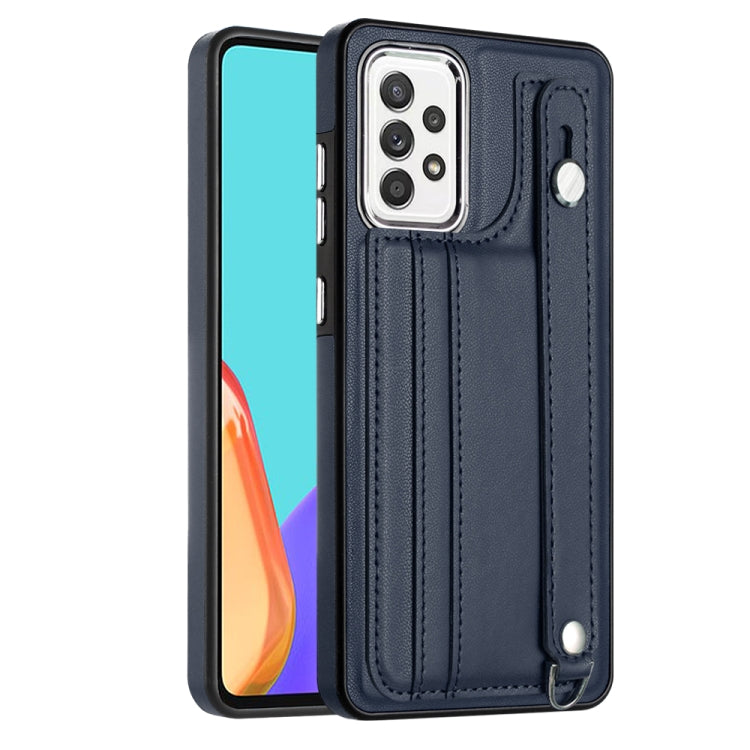 Shockproof Leather Phone Case with Wrist Strap, For Samsung Galaxy A22 5G, For Samsung Galaxy S21 FE 5G, For Samsung Galaxy A32 4G, For Samsung Galaxy A72 4G / A72 5G, For Samsung Galaxy A52 4G / A52 5G, For Samsung Galaxy A12 4G / M12�����������������...