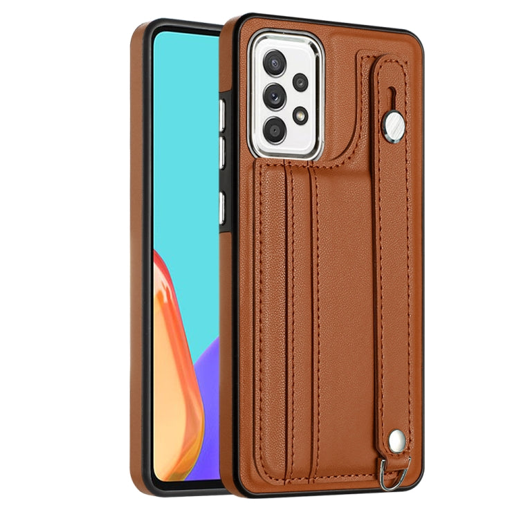 Shockproof Leather Phone Case with Wrist Strap, For Samsung Galaxy A22 5G, For Samsung Galaxy S21 FE 5G, For Samsung Galaxy A32 4G, For Samsung Galaxy A72 4G / A72 5G, For Samsung Galaxy A52 4G / A52 5G, For Samsung Galaxy A12 4G / M12�����������������...