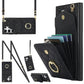 Rhombic Texture Card Bag Phone Case with Long Lanyard
