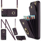 Rhombic Texture Card Bag Phone Case with Long Lanyard