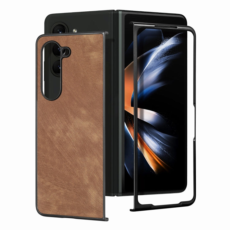 Skin-feel Solid Color PU Back Cover Phone Case, For Samsung Galaxy Z Fold5, For Samsung Galaxy Z Fold4