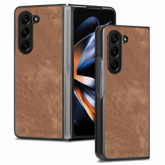 Skin-feel Solid Color PU Back Cover Phone Case, For Samsung Galaxy Z Fold5, For Samsung Galaxy Z Fold4