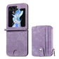 Skin-feel PU Zipper Wallet Phone Case, For Samsung Galaxy Z Flip5
