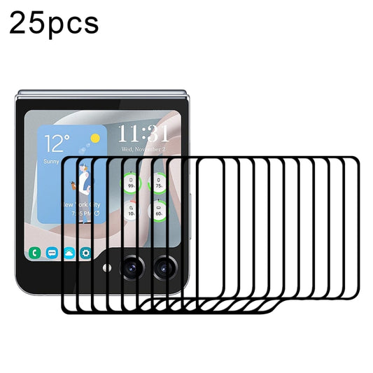 25pcs External Small Screen Full Glue Full Cover Screen Protector Tempered Glass Film, For Samsung Galaxy Z Flip5 (25 PCS)