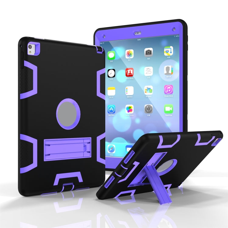 Shockproof PC + Silicone Protective Case，with Holder, For iPad 9.7(2017)