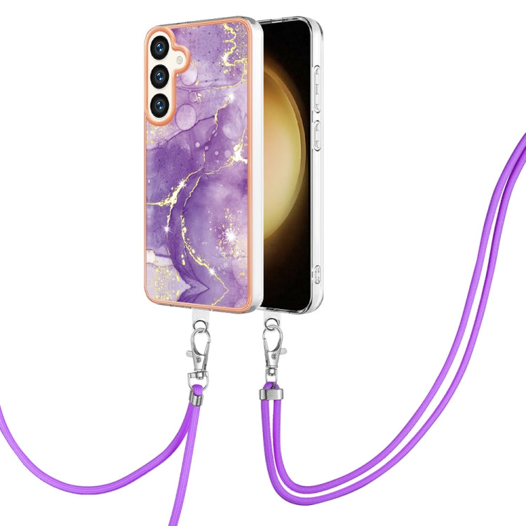 Electroplating Marble Dual-side IMD Phone Case with Lanyard