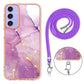 Electroplating Marble Dual-side IMD Phone Case with Lanyard