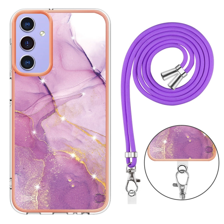 Electroplating Marble Dual-side IMD Phone Case with Lanyard