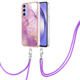 Electroplating Marble Dual-side IMD Phone Case with Lanyard