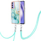 Electroplating Marble Dual-side IMD Phone Case with Lanyard
