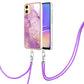 Electroplating Marble Dual-side IMD Phone Case with Lanyard
