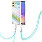 Electroplating Marble Dual-side IMD Phone Case with Lanyard