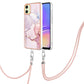 Electroplating Marble Dual-side IMD Phone Case with Lanyard