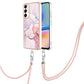 Electroplating Marble Dual-side IMD Phone Case with Lanyard