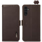 KHAZNEH Side-Magnetic Litchi Genuine Leather RFID Phone Case