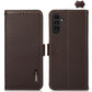 KHAZNEH Side-Magnetic Litchi Genuine Leather RFID Phone Case