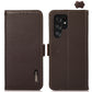 KHAZNEH Side-Magnetic Litchi Genuine Leather RFID Phone Case