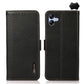 KHAZNEH Side-Magnetic Litchi Genuine Leather RFID Phone Case