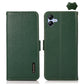KHAZNEH Side-Magnetic Litchi Genuine Leather RFID Phone Case