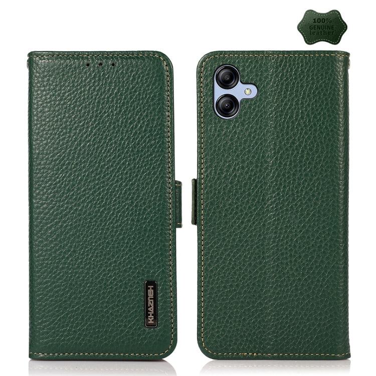 KHAZNEH Side-Magnetic Litchi Genuine Leather RFID Phone Case