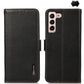 KHAZNEH Side-Magnetic Litchi Genuine Leather RFID Phone Case