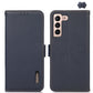 KHAZNEH Side-Magnetic Litchi Genuine Leather RFID Phone Case