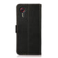 KHAZNEH Side-Magnetic Litchi Genuine Leather RFID Phone Case